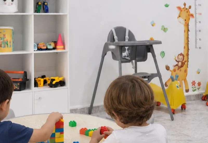 Aula con grupo de niños en actividad de aprendizaje